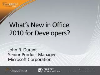 What’s New in Office 2010 for Developers?