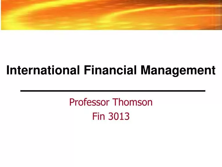 international financial management