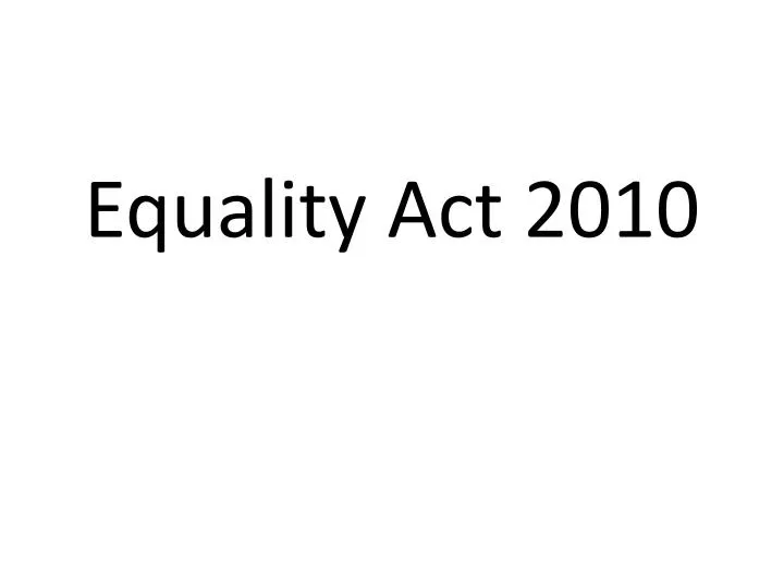 equality act 2010