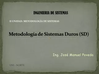 Metodología de Sistemas Duros (SD )