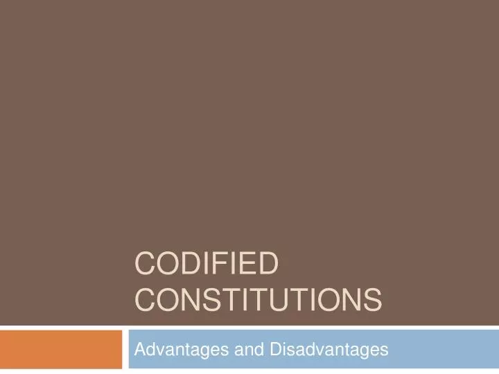 codified constitutions