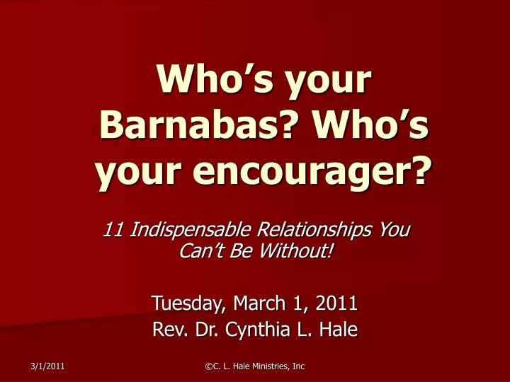 who s your barnabas who s your encourager