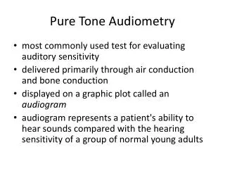 Pure Tone Audiometry