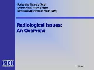 Radiological Issues: An Overview