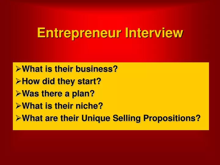 entrepreneur interview