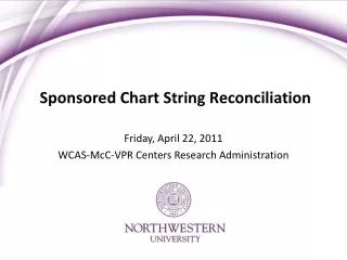 Sponsored Chart String Reconciliation