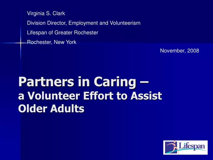 partners in caring a volunteer effort to assist older adults