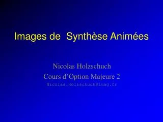 Images de Synthèse Animées