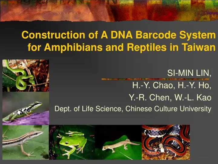 construction of a dna barcode system for amphibians and reptiles in taiwan
