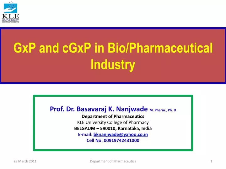 gxp and cgxp in bio pharmaceutical industry
