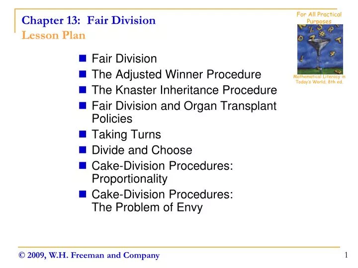 chapter 13 fair division lesson plan