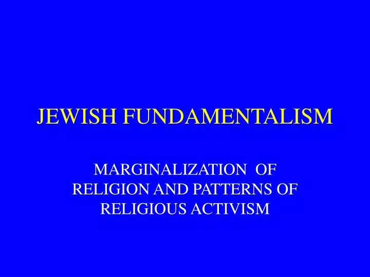 jewish fundamentalism