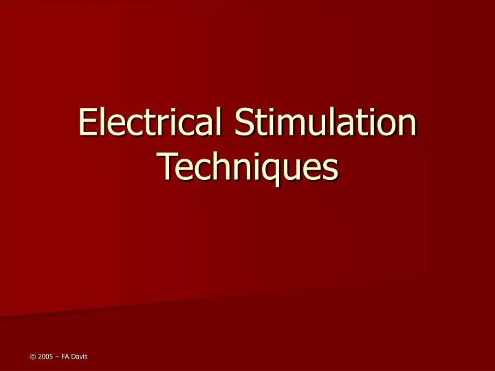 electrical stimulation techniques