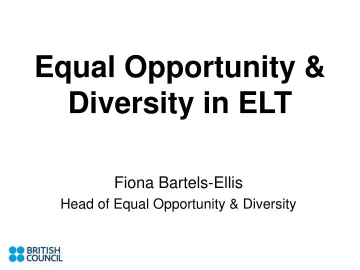 equal opportunity diversity in elt