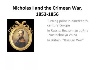 Nicholas I and the Crimean War, 1853-1856