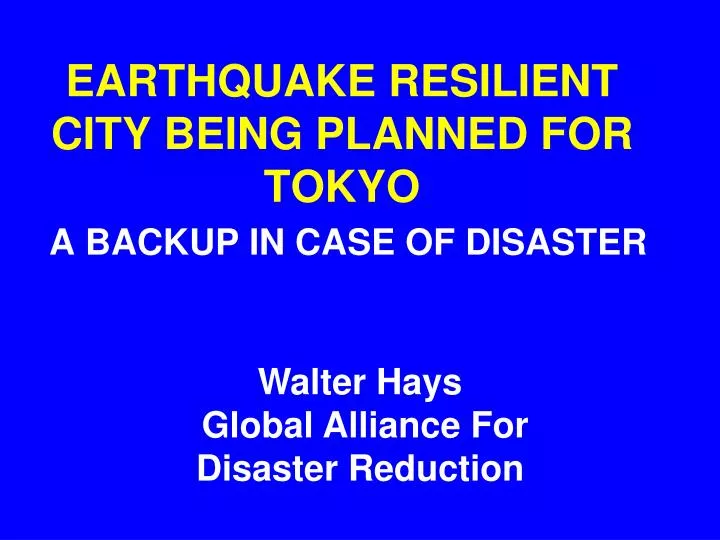 earthquake resilient city being planned for tokyo a backup in case of disaster