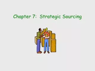 Chapter 7: Strategic Sourcing