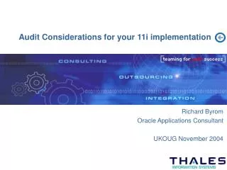 Audit Considerations for your 11i implementation