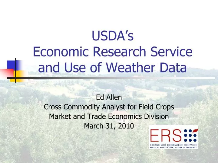 usda s economic research service and use of weather data