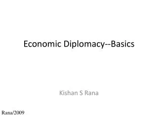Economic Diplomacy--Basics