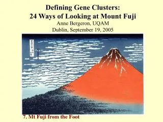 Defining Gene Clusters: 24 Ways of Looking at Mount Fuji