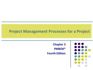 Project Management Processes for a Project