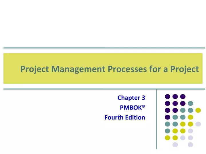 project management processes for a project