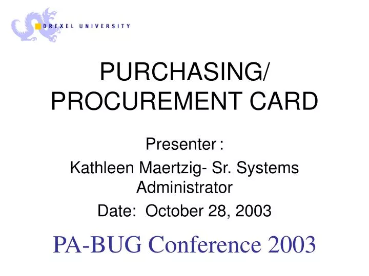 purchasing procurement card