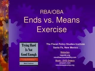 RBA/OBA Ends vs. Means Exercise