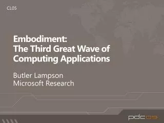 Embodiment: The Third Great Wave of Computing Applications