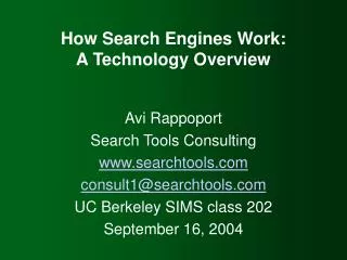 How Search Engines Work: A Technology Overview