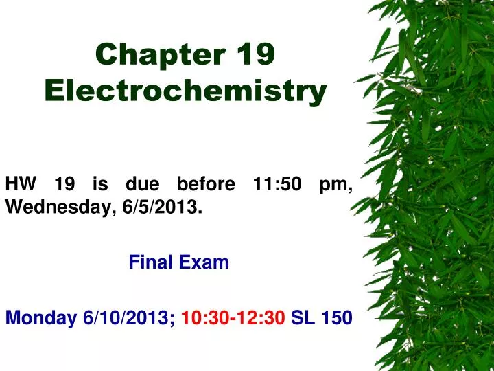 chapter 19 electrochemistry