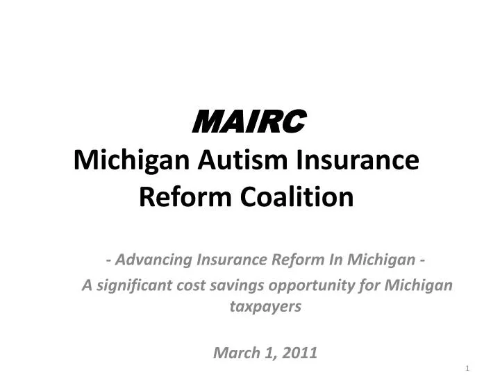 mairc michigan autism insurance reform coalition