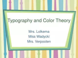 Typography and Color Theory