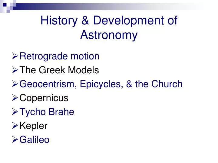 history development of astronomy