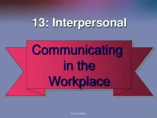 13: Interpersonal