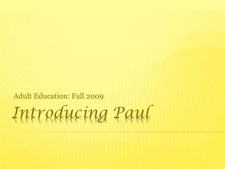 adult education fall 2009