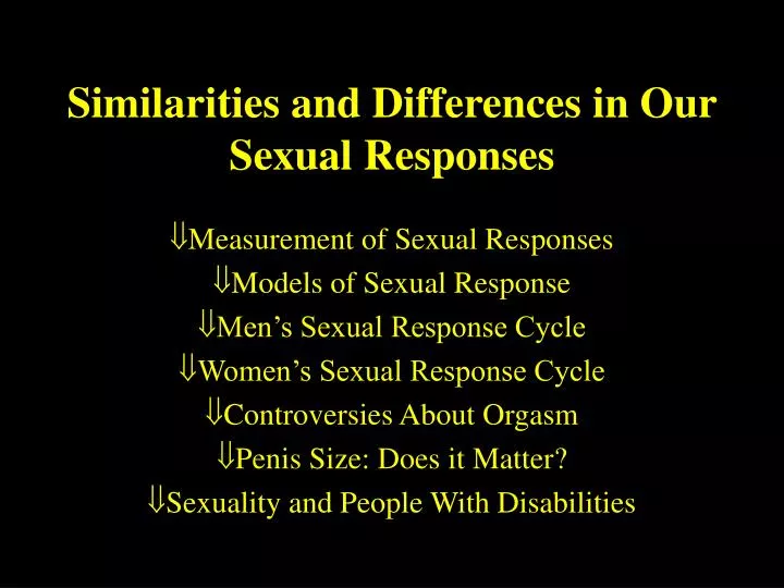 similarities and differences in our sexual responses