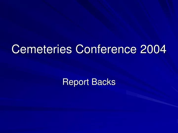 cemeteries conference 2004