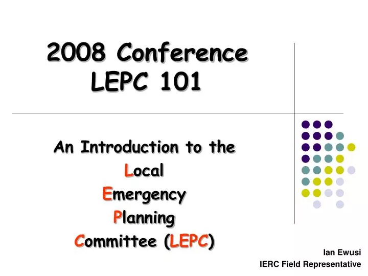 2008 conference lepc 101