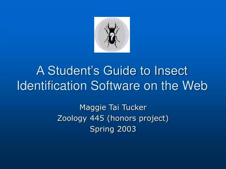 a student s guide to insect identification software on the web