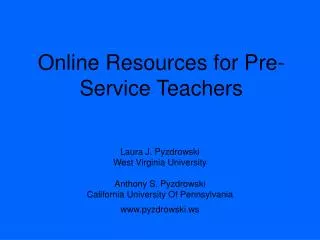 Online Resources for Pre-Service Teachers