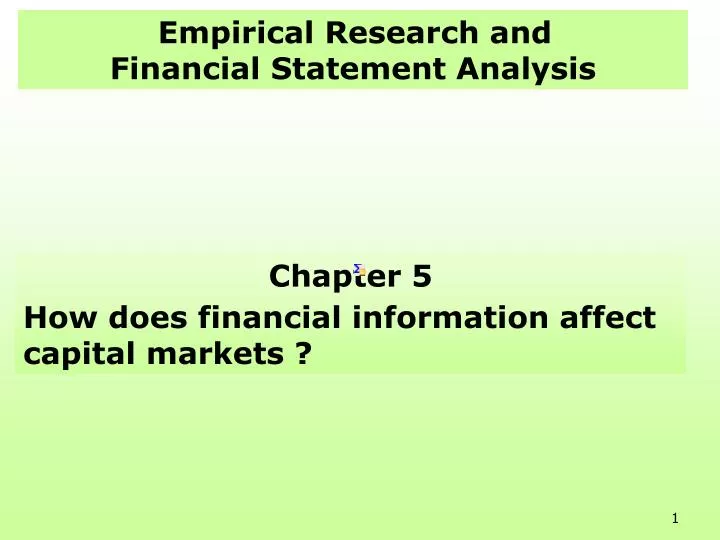 empirical research and financial statement analysis