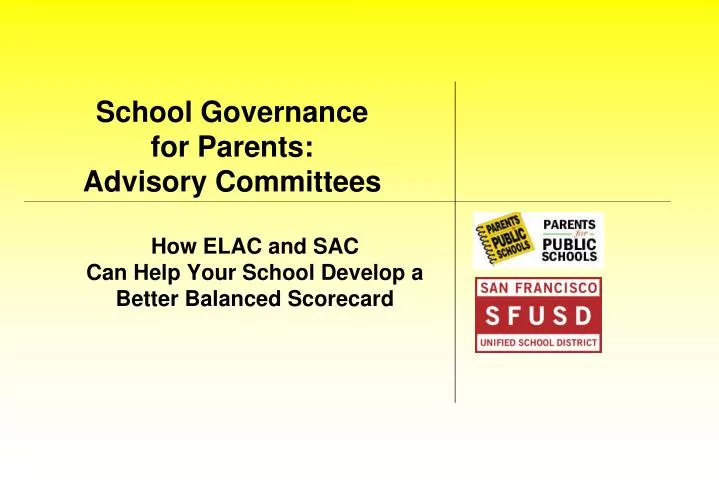 school governance for parents advisory committees