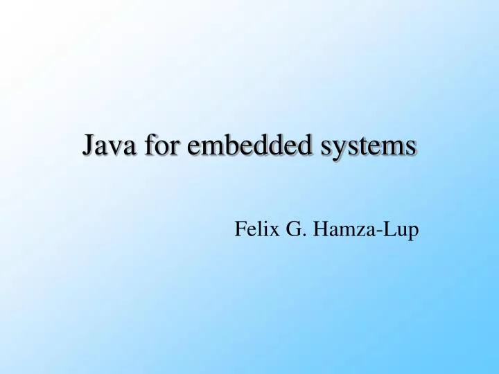 java for embedded systems