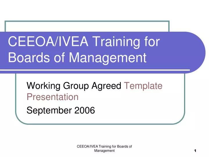 ceeoa ivea training for boards of management