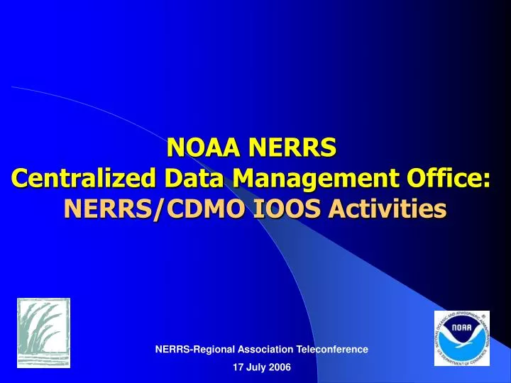 noaa nerrs centralized data management office nerrs cdmo ioos activities