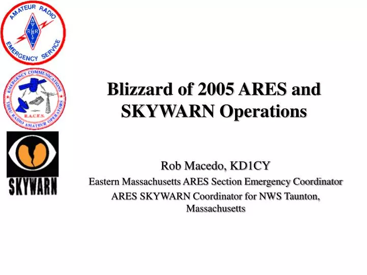 blizzard of 2005 ares and skywarn operations