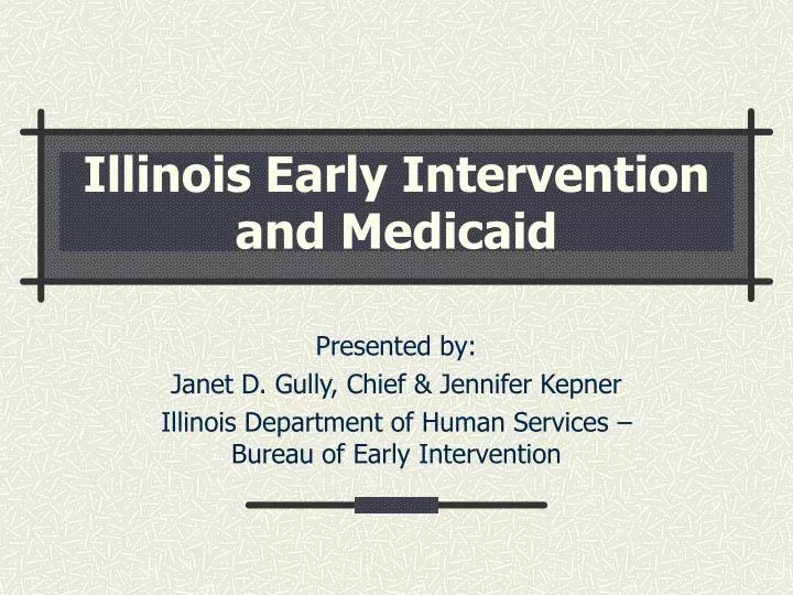 illinois early intervention and medicaid