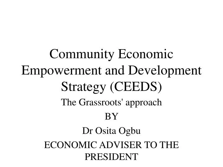 community economic empowerment and development strategy ceeds
